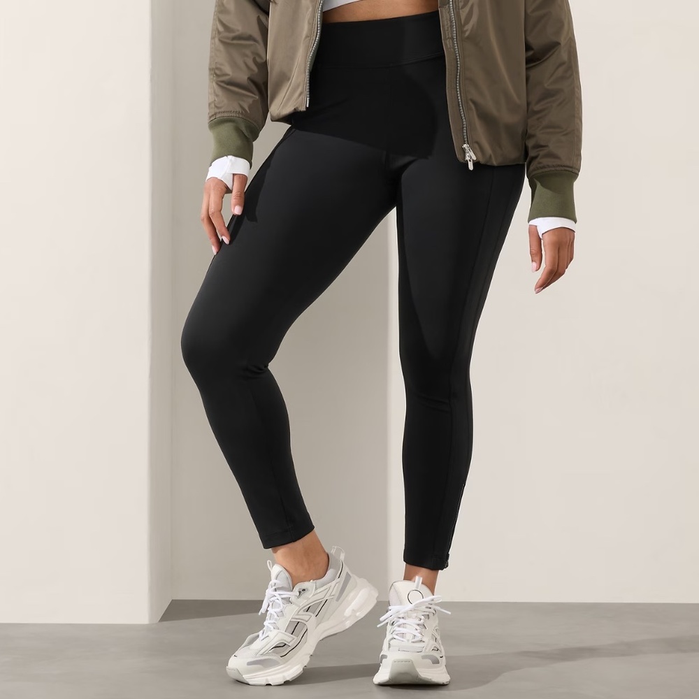 New Athleta Delancey UPF 40+ Skyline High Rise Leggings Black Medium M NWT $119